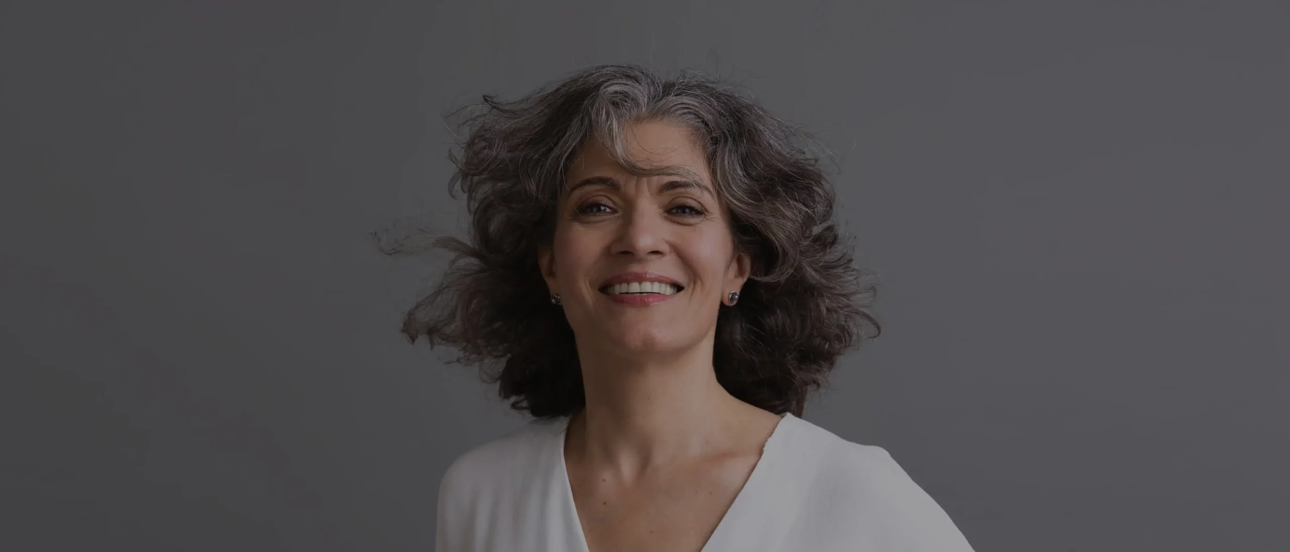 A happy, healthy middle aged woman