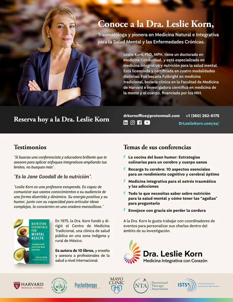 Dra Leslie Korn Folleto Conferencias Medicina Integrativa