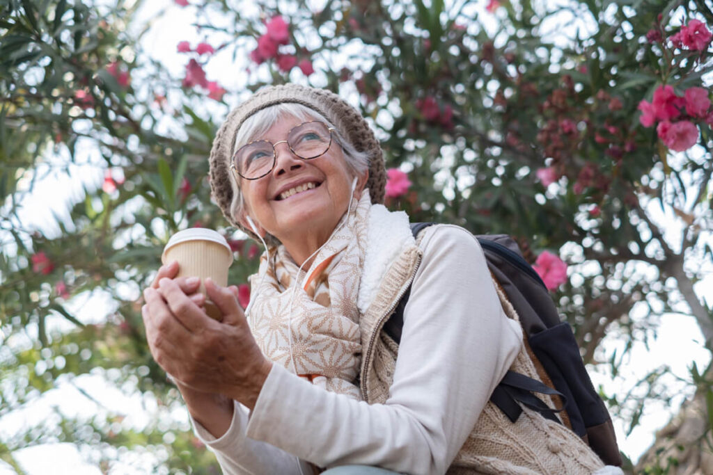 portrait of senior attractive woman wearing glasse