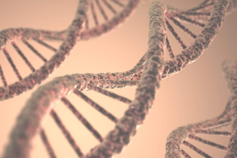 3D illustration of a DNA double helix representing genetic testing and personalized medicine